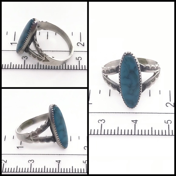 🔥SOLD 925 Vintage Turquoise Southwestern Ring - Picture 4 of 8